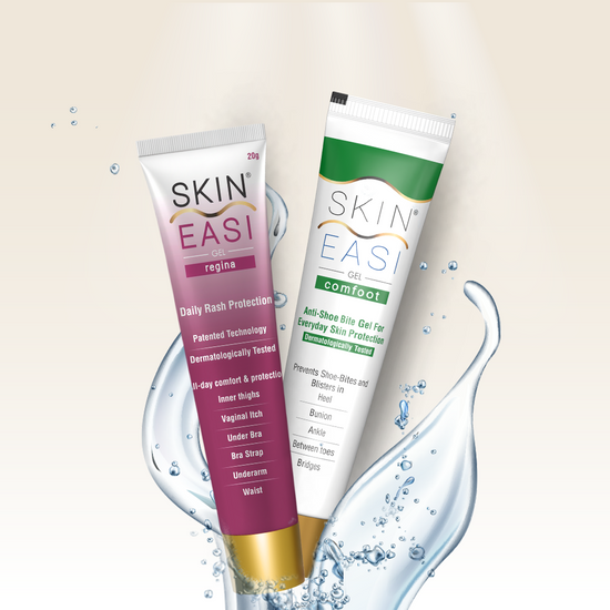 SkinEasi Regina daily rash protection gel and Comfoot anti shoe bite gel.
